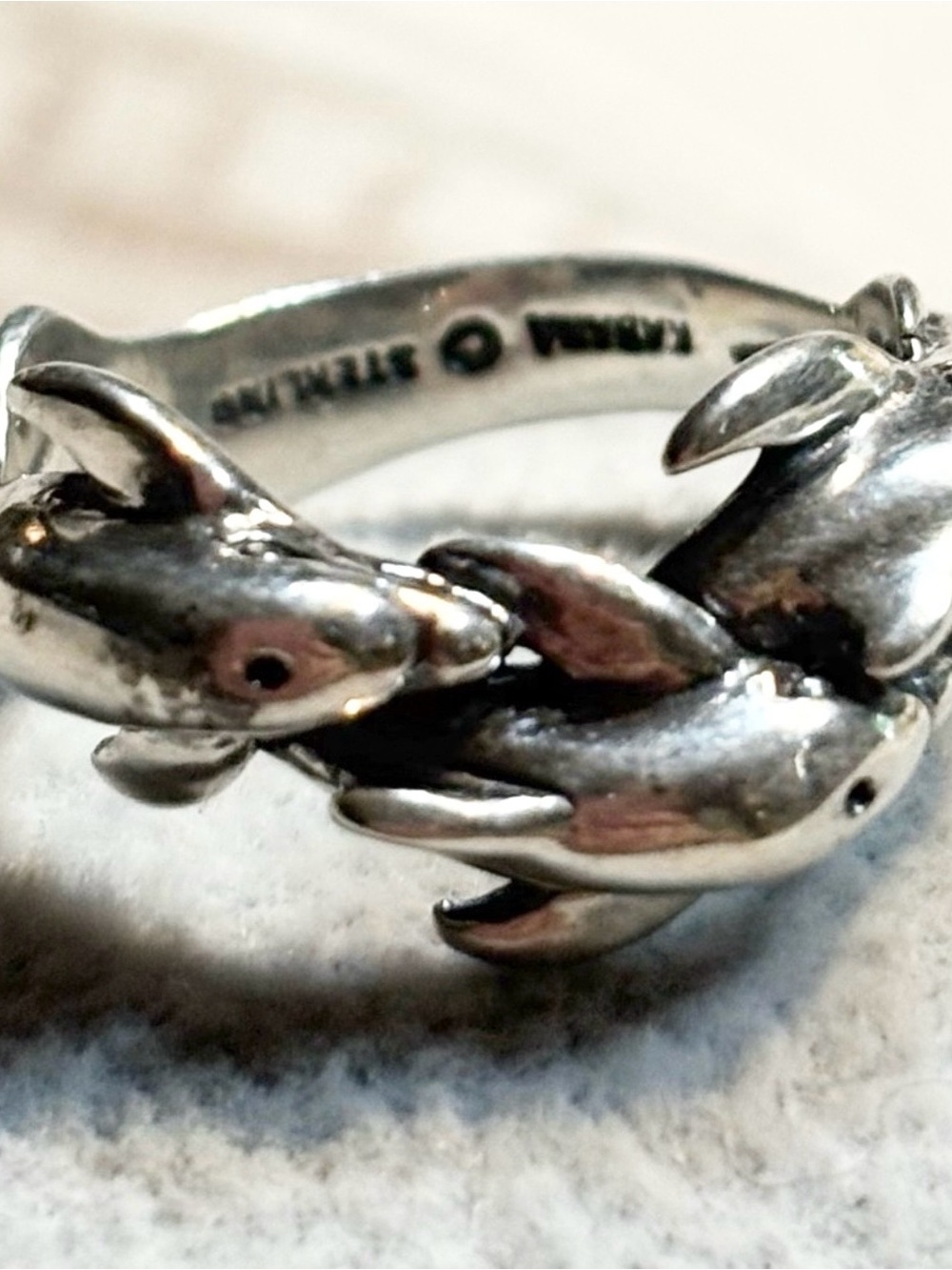 Kabana Sterling Silver Dolphin Pid Rings size 7 - Picture 9 of 10